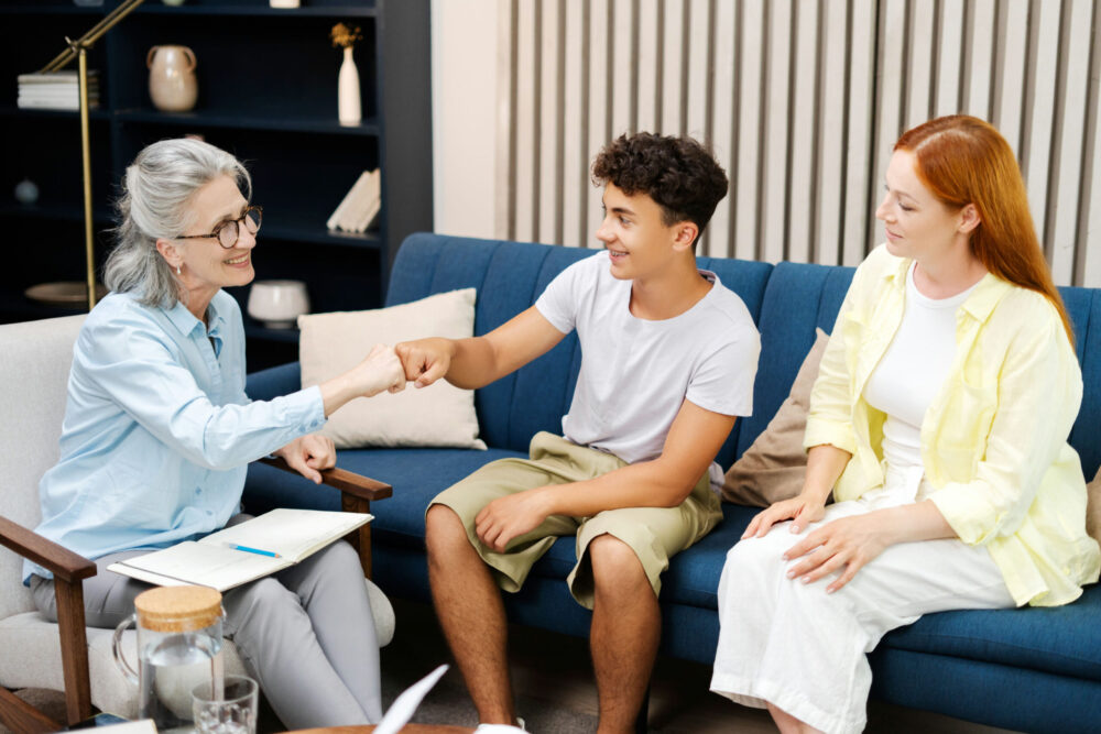 Teenager and parent beginning adolescent mental health treatment admissions process in Ohio